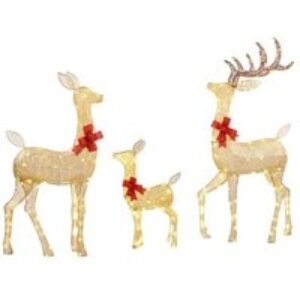 3PC Pre-Lit Outdoor Christmas Reindeer Set - 283 LED
