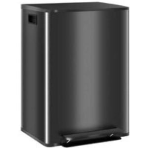 60L Dual-Compartment Stainless Steel Kitchen Recycling Bin - Soft-Close