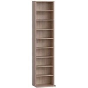 Narrow Wood CD Storage Tower - Adjustable Shelves