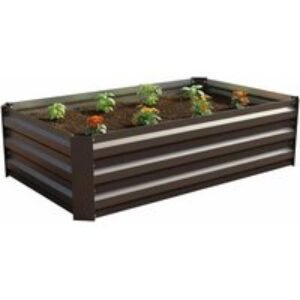 Galvanised Steel Square Raised Garden Bed Planter Box for Outdoors | Wowcher