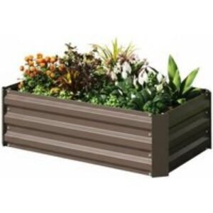 Galvanised Steel Raised Garden Bed Planter Box For Vegetables & Flowers | Wowcher