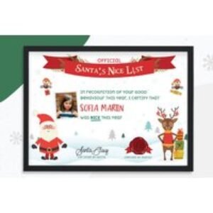 Personalised Santa Letter & Official Nice List Certificate PDF - Moments Atelier - Print at Home - Perfect Christmas Gift for Kids | Wowcher