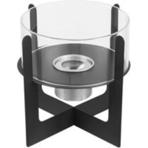 Modern Glass Tabletop Fireplace with Starlit Flame | Wowcher