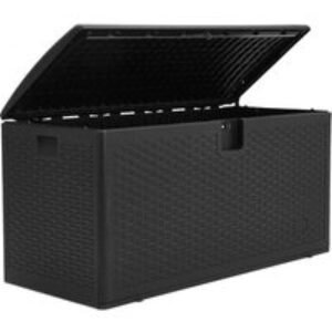 Durable 374L Rattan Outdoor Deck Box with Weatherproof Design | Wowcher