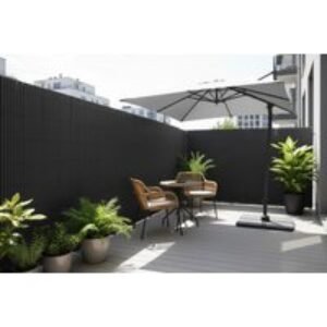 3m x 3m Large Rotating Square Cantilever Parasol with Base - Light Grey | Wowcher