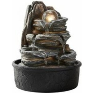Cascading Tabletop Fountain with LED Crystal Ball | Wowcher