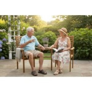 Royal Craft 2-Seater Napoli Companion Garden Seat Set with Parasol Hole | Wowcher