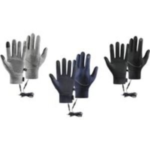 Unisex Navy USB Heated Waterproof Touchscreen Gloves with Anti-Slip & Velvet Lining | Wowcher