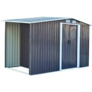 Large Garden Metal Storage Shed with Integrated Log Storage Section | Wowcher