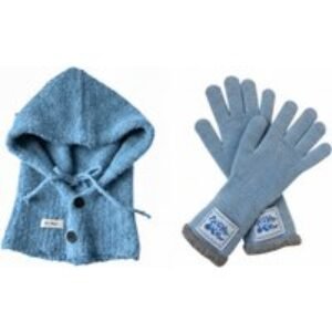 Black Women's Winter Knitted Balaclava Cap and Touchscreen Gloves Ensemble | Wowcher