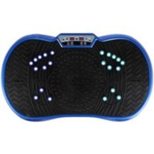 Full Body Home Workout Vibration Platform with Resistance Bands and LCD Display - Black or Blue | Wowcher