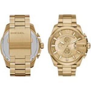 EARLY BIRD! Diesel Mega Chief Men's Chronograph Gold Watch DZ4360 | Wowcher