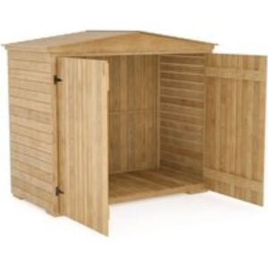 5ft x 2.7ft Solid Wood Outdoor Garden Tool Cabinet - Durable Spruce Storage Solution | Wowcher