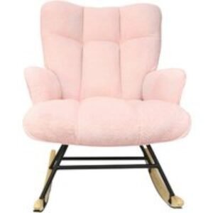 Plush Teddy Rocking Armchair with High Backrest for Ultimate Comfort | Wowcher