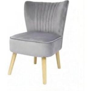 Ergonomic Velvet Lounge Chair with Solid Wood Legs and Curved Backrest | Wowcher
