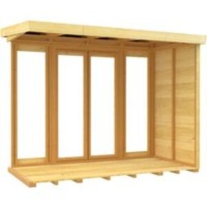 Pent Summer House Loglap Wooden Storage Shed - Full Height Windows