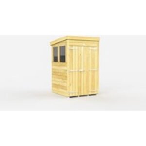Wooden Pent Storage Shed with Double Doors - Weatherproof Timber Garden Building | Wowcher