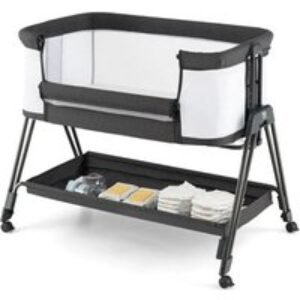 Infant Adjustable Bedside Crib with Mesh Sides and Soft Mattress | Wowcher