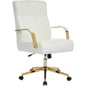 Luxurious PU Leather Office Chair with Adjustable Height and Tilt | Wowcher