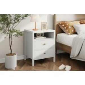 Set of 2 Bedside Tables with Integrated UK Sockets & USB Ports | Wowcher