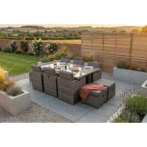 Royal Craft Paris 10-Seater Rattan Cube Dining Set with Weatherproof Cushions | Wowcher