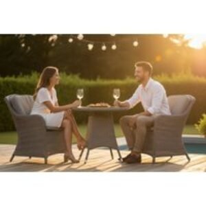Paris 2-Seater Rattan Bistro Set & Glass Table by Royal Craft | Wowcher