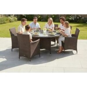 PRICE DROP! Royal Craft Nevada 6-Seater Rattan Dining Set with Glass Table & Cushions | Wowcher