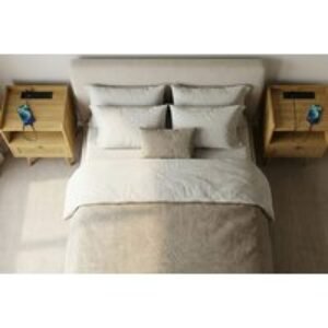 Set of 2 Bedside Tables with Rattan Accent Drawer