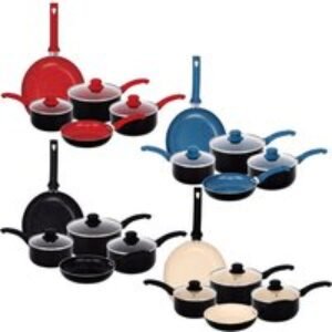 8-Piece Aluminium Non-Stick Cookware Set in Marble | Wowcher