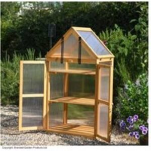 Wooden 3 Shelf Walk-In Greenhouse Storage Unit - Durable Fir Wood