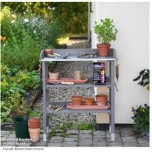 3-Tier Wooden Garden Potting Table with Multi-Level Storage Shelves - Durable Wood