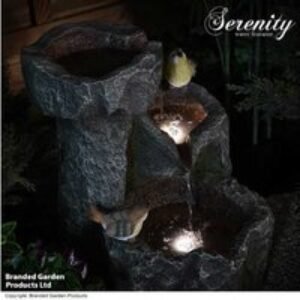 Cascading Rock Bird Water Feature - Garden Ornament & Outdoor Decor