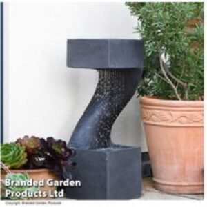 Modern Spiral Rainfall Water Feature & Planter - Outdoor Garden Ornament & Patio Decor | Wowcher