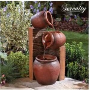 Tipping Pots Garden Water Feature - Outdoor Decor Fountain | Wowcher