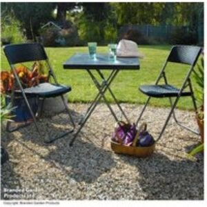Rattan Effect Folding Garden Bistro Set - Weather-Resistant