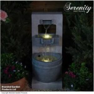LED Cascading Bowl Garden Water Feature - Modern Outdoor Decor