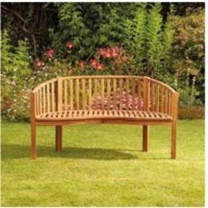 Acacia Wood 3-Seater Weather-Resistant Banana Garden Bench | Wowcher