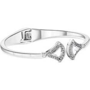Crystal Bangle Bracelet - Rhodium Plated