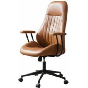 Mid-Century Modern Office Chair with Gas Lift & Rolling Casters | Wowcher