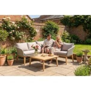 PRICE DROP! Royal Craft Sol 5-Seater Outdoor Rattan Corner Lounge Set with Stylish Coffee Table | Wowcher