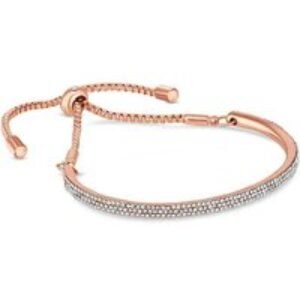 Rose Gold Plated Adjustable Crystal Bracelet - 21cm Java Style by Diamond Style London | Wowcher