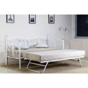 Olivia White Day Bed with Trundle & Mattress | Wowcher