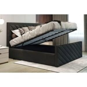 Diagonal Liner Ottoman Storage Bed with Lift-Up Mechanism | Wowcher