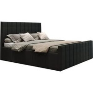 Plush Fabric Black Ottoman Storage Bed with Lift-Up Mechanism - Multiple Sizes | Wowcher