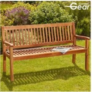 Acacia Wood 3-Seater Garden Bench - Weather-Resistant Outdoor Seating | Wowcher