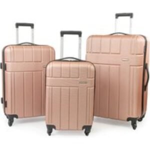 Pierre Cardin Ultra Strong Hard Shell Lightweight 3 Piece Suitcase Set - 4 Colours | Wowcher