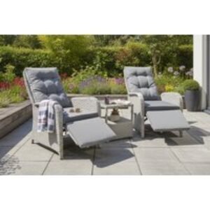 Berlin Rattan Recliner Set: Relaxing Outdoor Seating with Ice Bucket | Wowcher