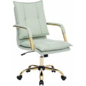 PU Upholstered Ergonomic Office Chair - Light Green | Wowcher