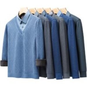 Men's Faux Two‑Piece Fleece‑Lined Shirt - 3 Sizes & 9 Colours | Wowcher