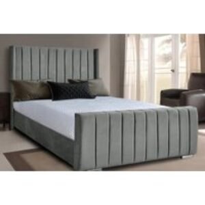 PRICE DROP! Panel Wingback Bed with Mattress & Complete Bedding Set - 6 Sizes & 5 Colours | Wowcher